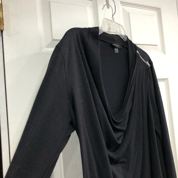 AB Studio Zipper Shoulder Wrap Black XL Cardigan - Picture 2 of 4